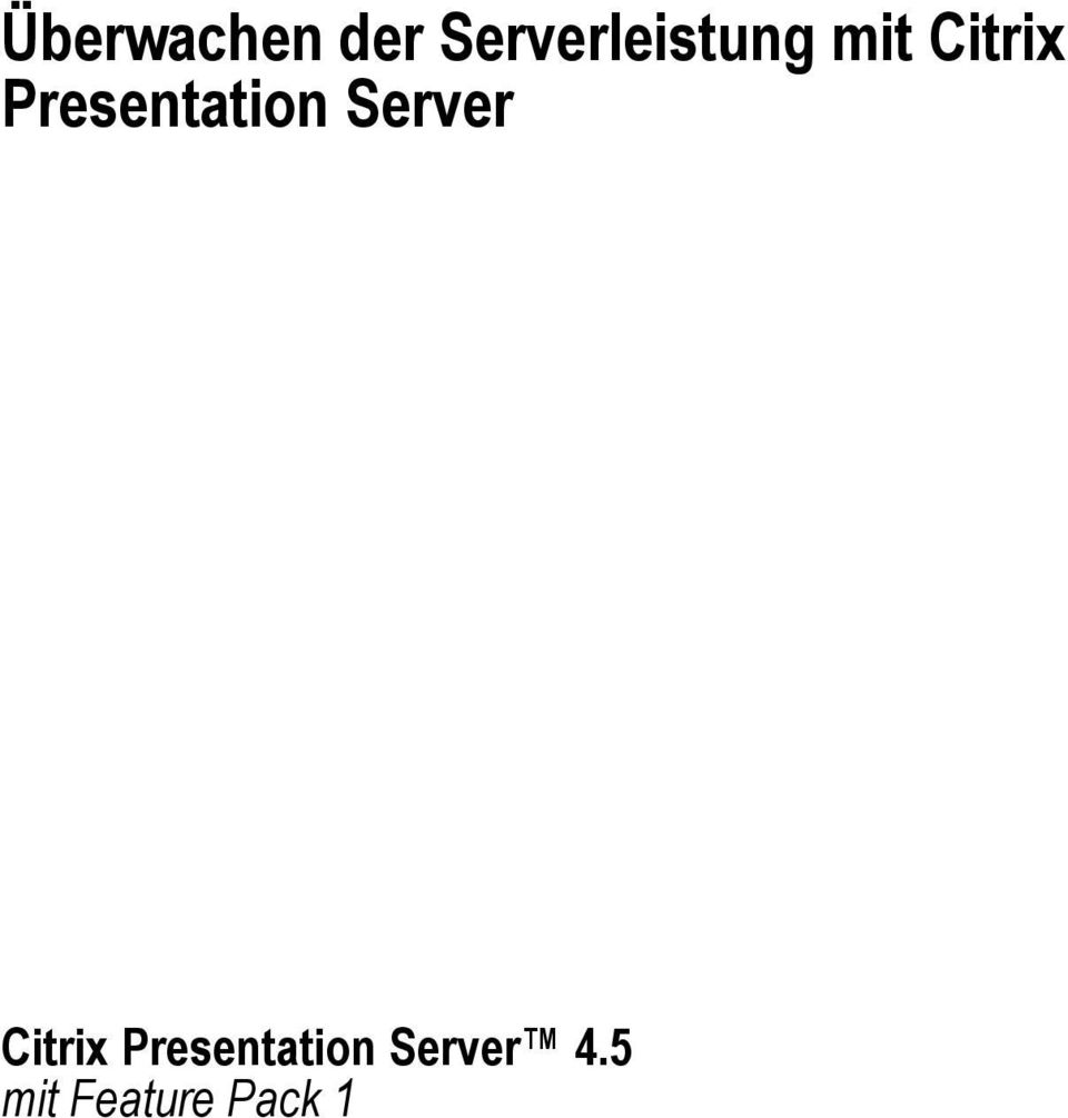 Presentation Server Citrix