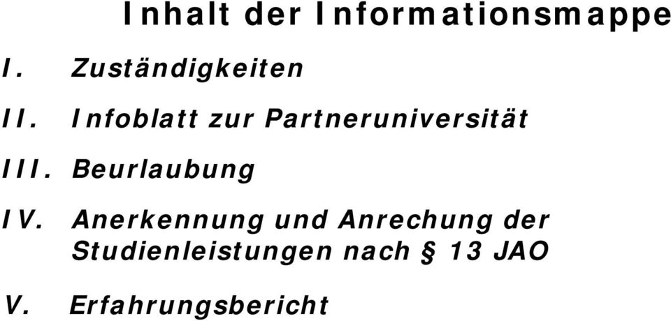 Infoblatt zur Partneruniversität III.