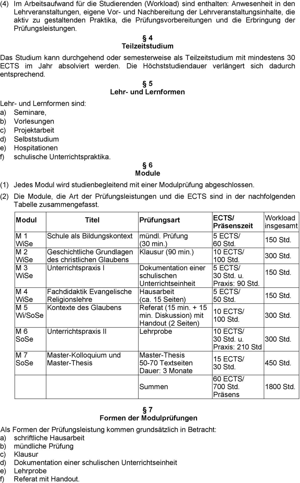 4 Teilzeitstudium Das Studium kann durchgehend oder semesterweise als Teilzeitstudium mit mindestens 30 ECTS im Jahr absolviert werden. Die Höchststudiendauer verlängert sich dadurch entsprechend.