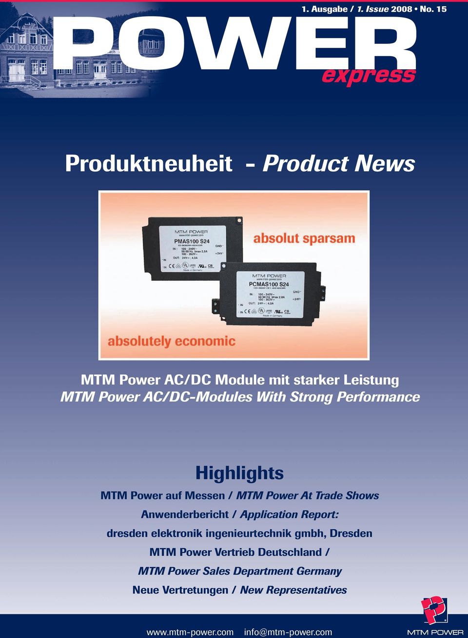 AC/DC-Modules With Strong Performance Highlights MTM Power auf Messen / MTM Power At Trade Shows