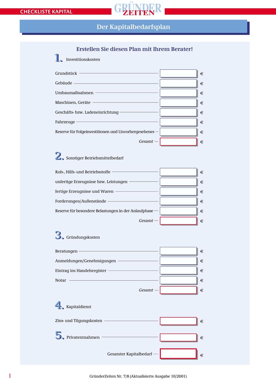 Ladeneinrichtung Fahrzeuge Reserve für Folgeinvestitionen und Unvorhergesehenes 2.