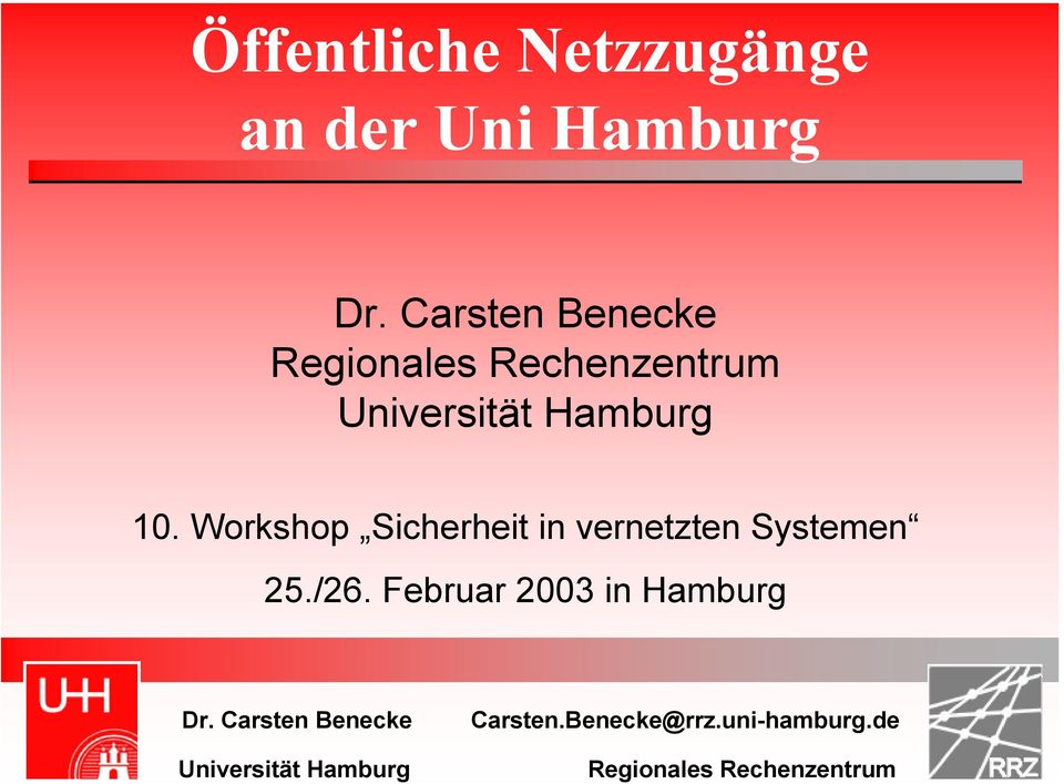 Februar 2003 in Hamburg Dr.