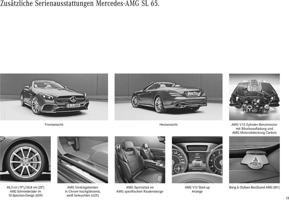 Motorabdeckung Carbon 48,3 cm (19")/50,8 cm (20") AMG Schmiederäder im 10-Speichen-Design (659)