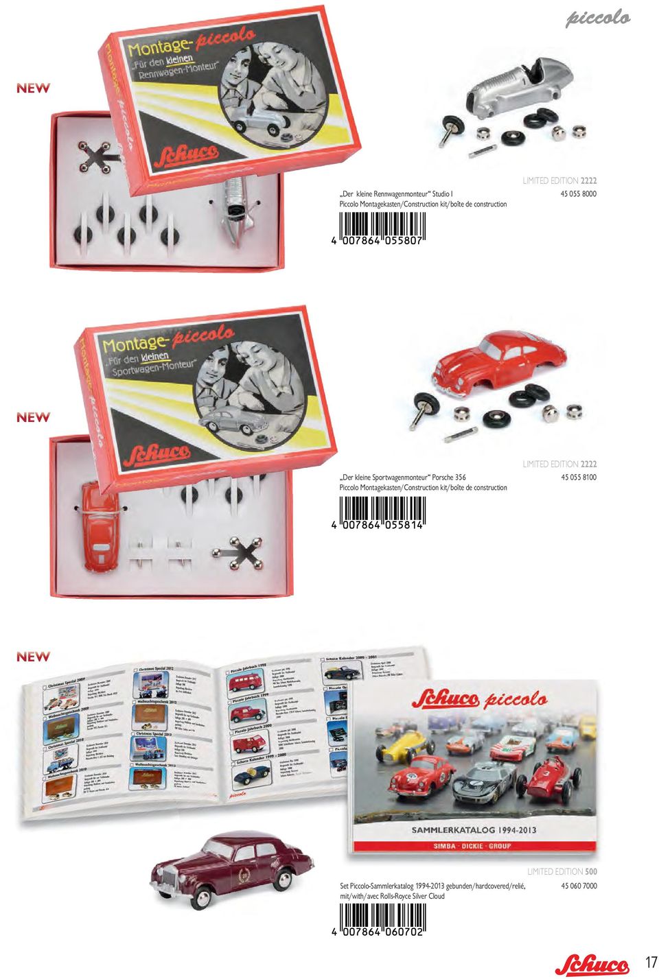 Sportwagenmonteur Porsche 356 45 055 8100 Piccolo Montagekasten/Construction kit/boîte de