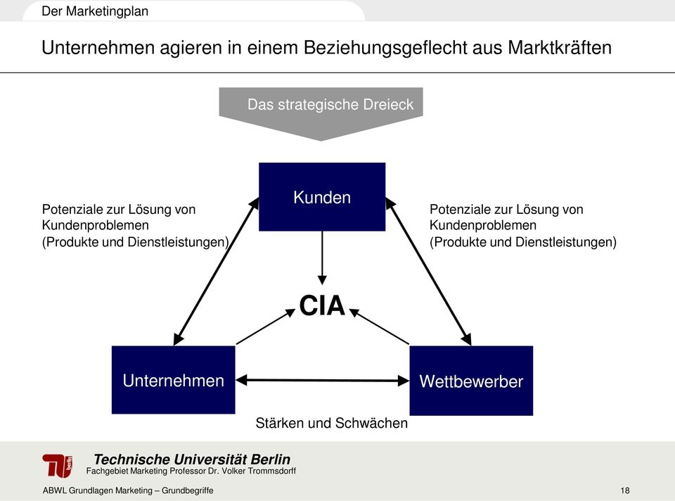Kunden Potenziale zur Lösung von Kundenproblemen (Produkte und Dienstleistungen) CIA