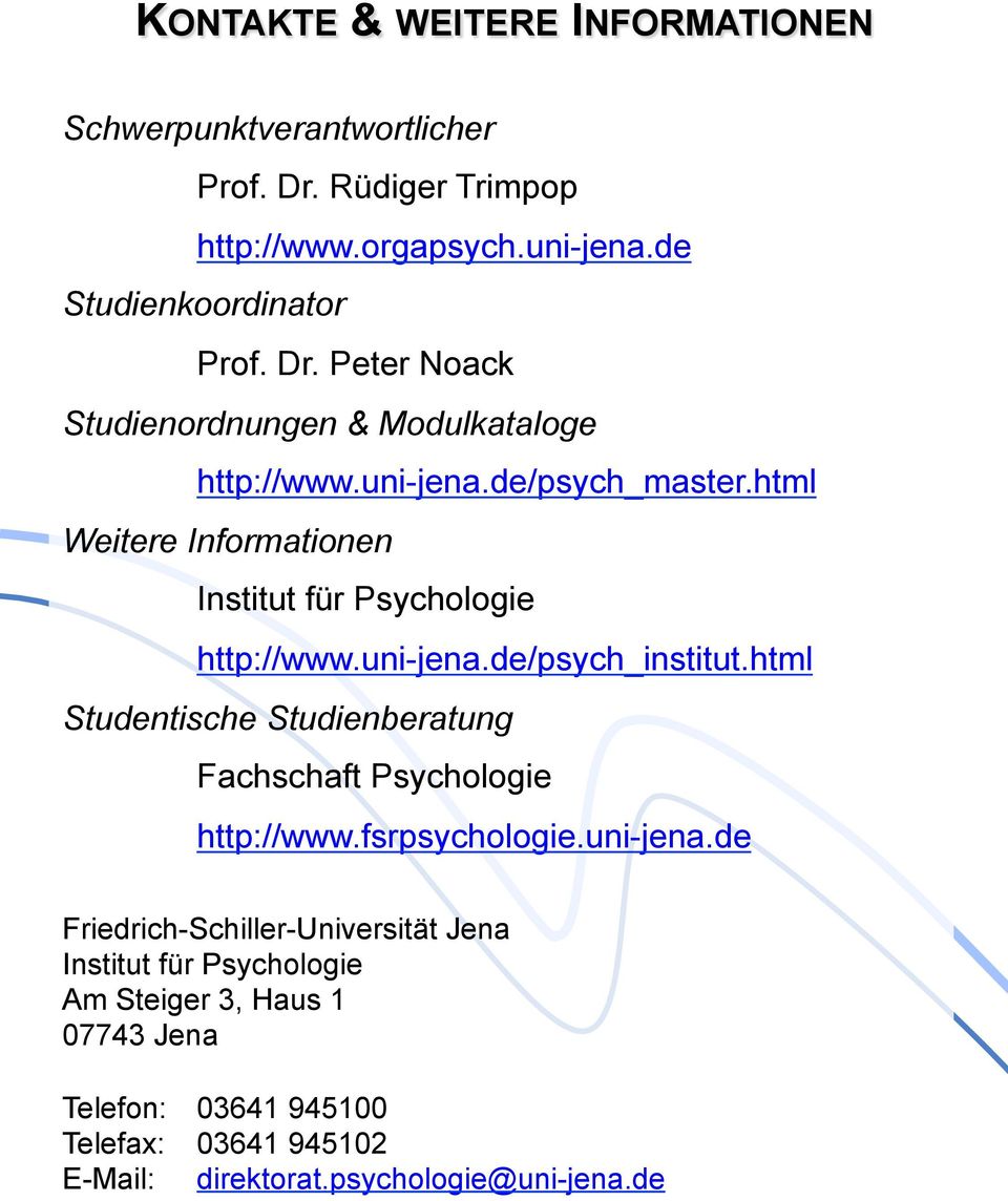 html Studentische Studienberatung Fachschaft Psychologie http://www.fsrpsychologie.uni-jena.