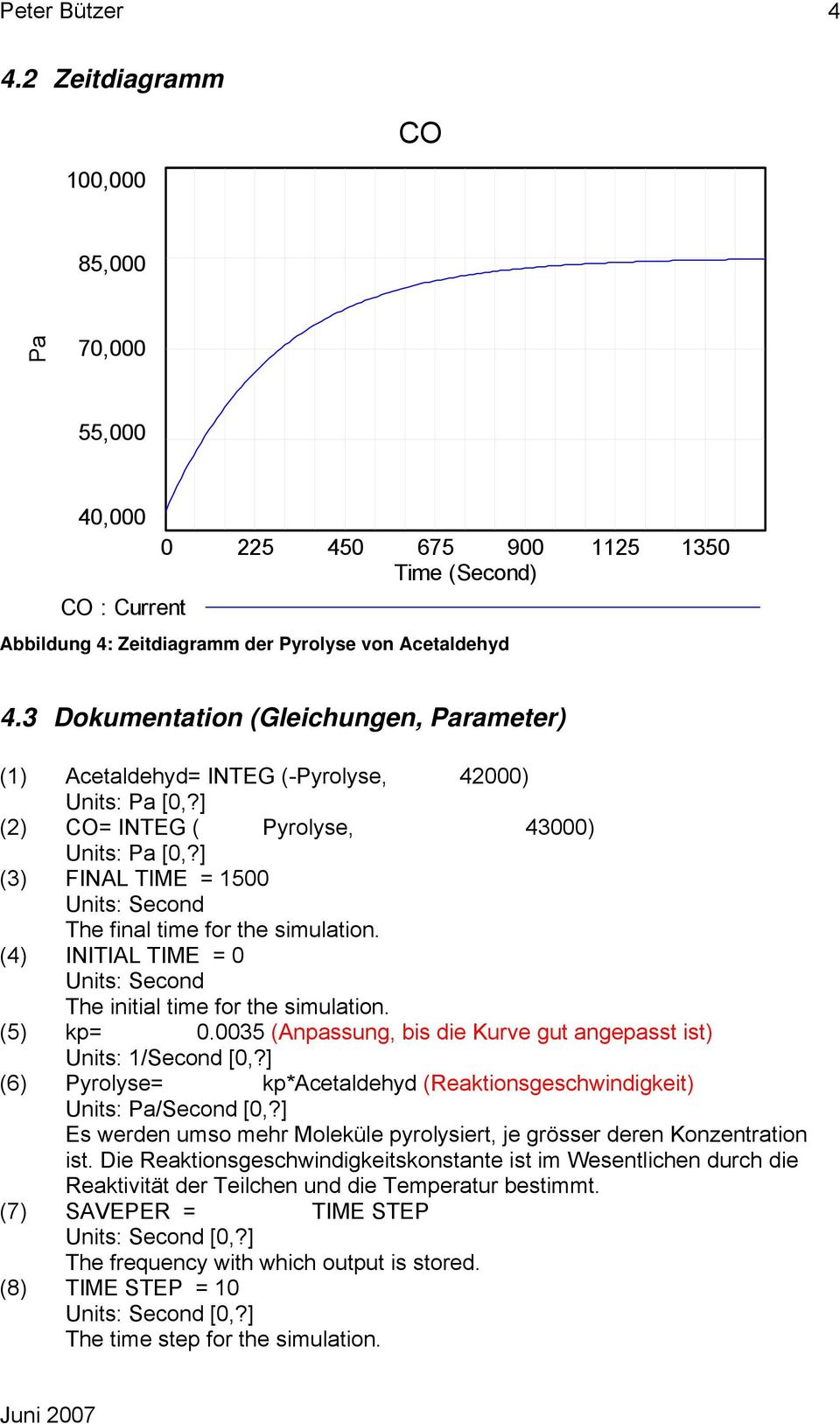 ] (3) FINAL TIME = 1500 Units: Second The final time for the simulation. (4) INITIAL TIME = 0 Units: Second The initial time for the simulation. (5) kp= 0.