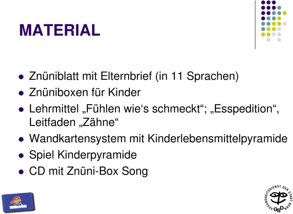 Esspedition, Leitfaden Zähne Wandkartensystem mit