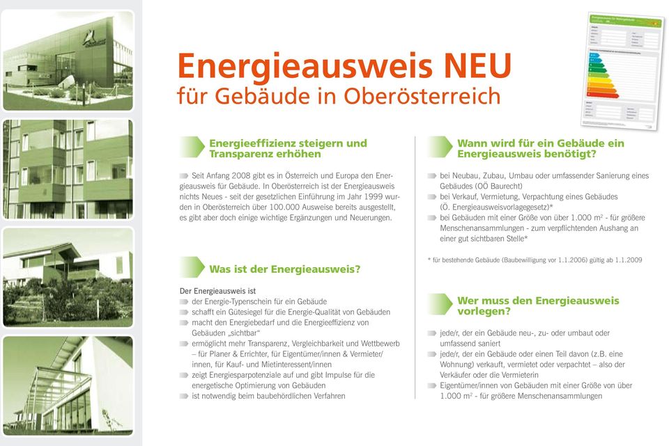 000 Ausweise bereits ausgestellt, es gibt aber doch einige wichtige Ergänzungen und Neuerungen. Was ist der Energieausweis?