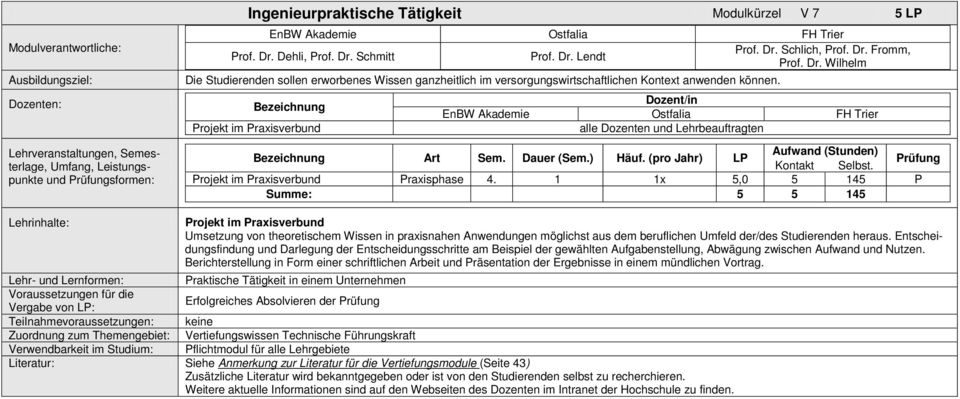 Projekt im Praxisverbund alle Dozenten und Lehrbeauftragten Projekt im Praxisverbund Praxisphase 4.