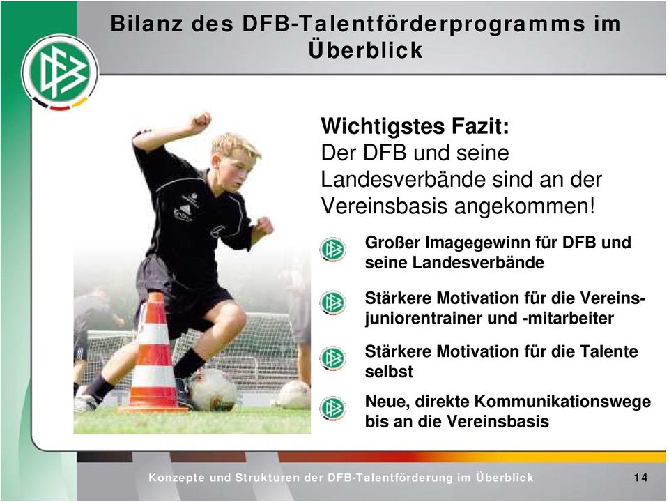 Großer Imagegewinn für DFB und seine Landesverbände Stärkere Motivation für die