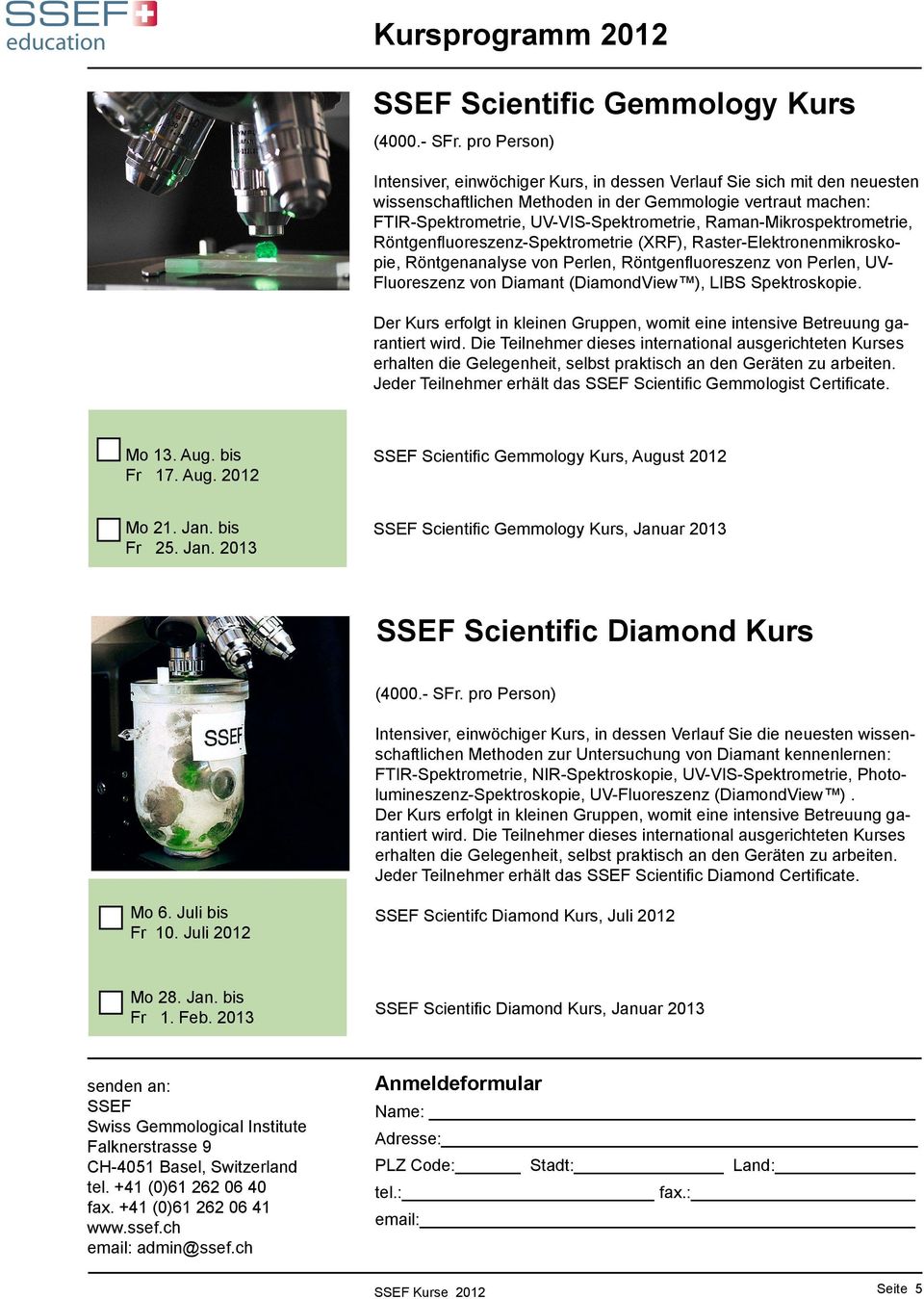 Raman-Mikrospektrometrie, Röntgenfluoreszenz-Spektrometrie (XRF), Raster-Elektronenmikroskopie, Röntgenanalyse von Perlen, Röntgenfluoreszenz von Perlen, UV- Fluoreszenz von Diamant (DiamondView ),