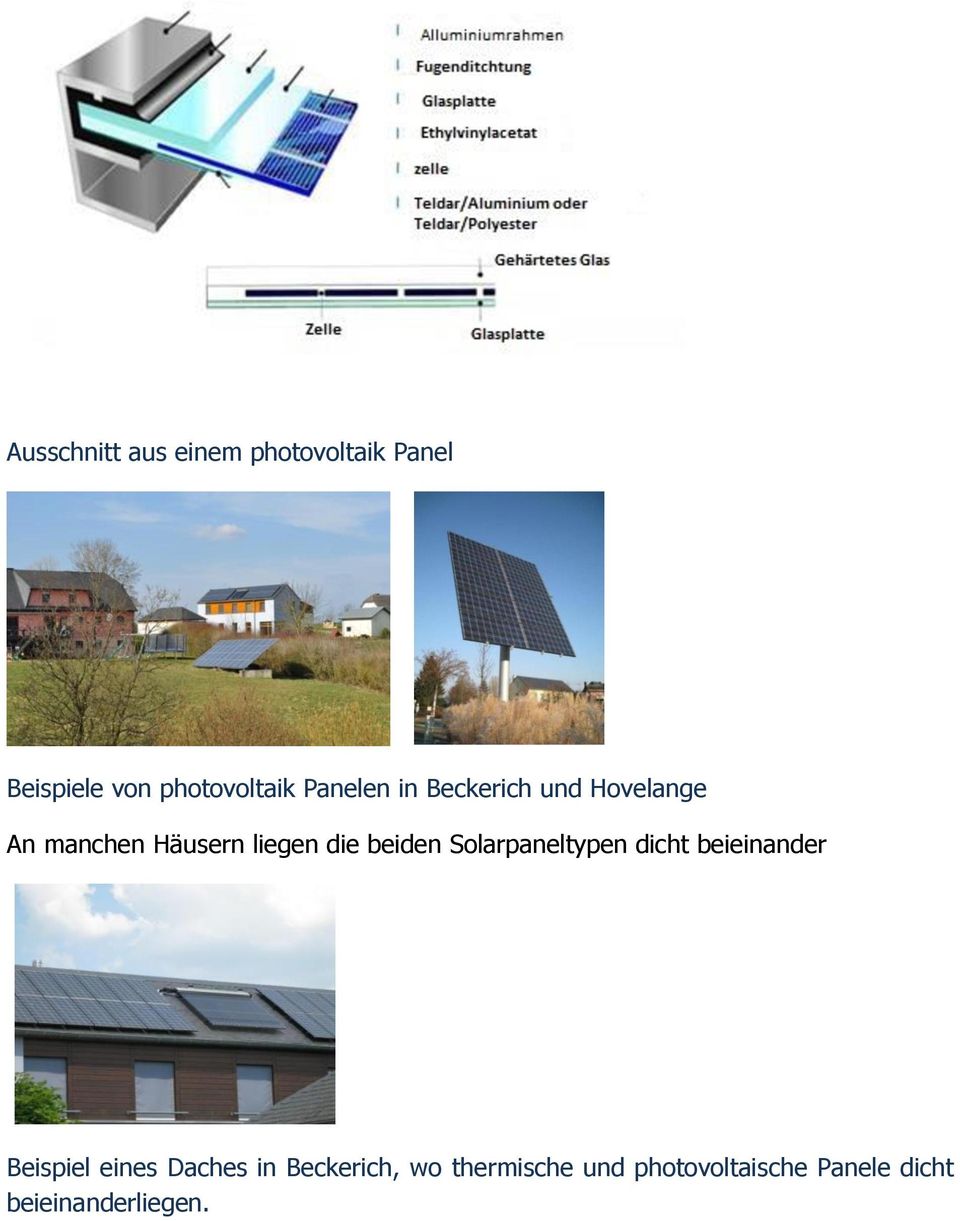 beiden Solarpaneltypen dicht beieinander Beispiel eines Daches in