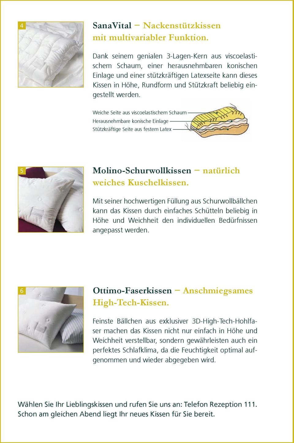 eingestellt werden. Weiche Seite aus viscoelastischem Schaum Herausnehmbare konische Einlage Stützkräftige Seite aus festem Latex 5 Molino-Schurwollkissen natürlich weiches Kuschelkissen.