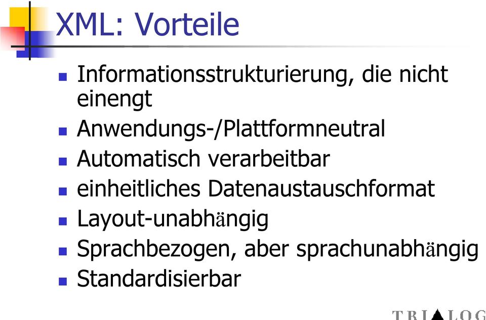 verarbeitbar einheitliches Datenaustauschformat