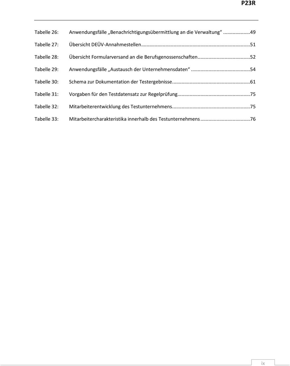 ..52 Tabelle 29: Anwendungsfälle Austausch der Unternehmensdaten...54 Tabelle 30: Schema zur Dokumentation der Testergebnisse.