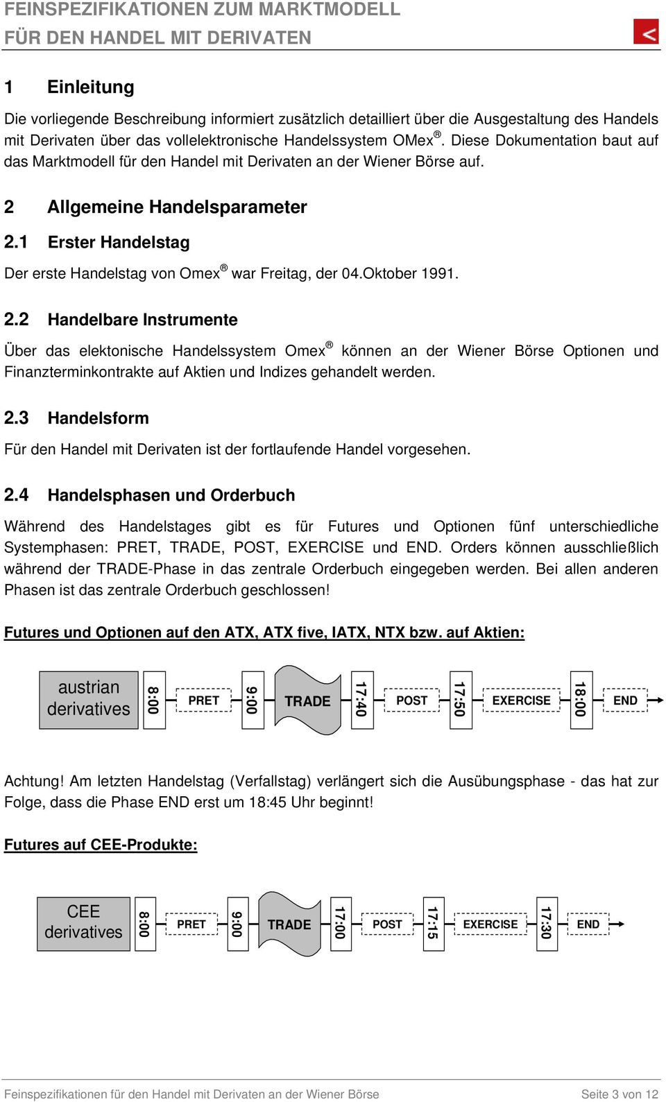 1 Erster Handelstag Der erste Handelstag von Omex war Freitag, der 04.Oktober 1991. 2.