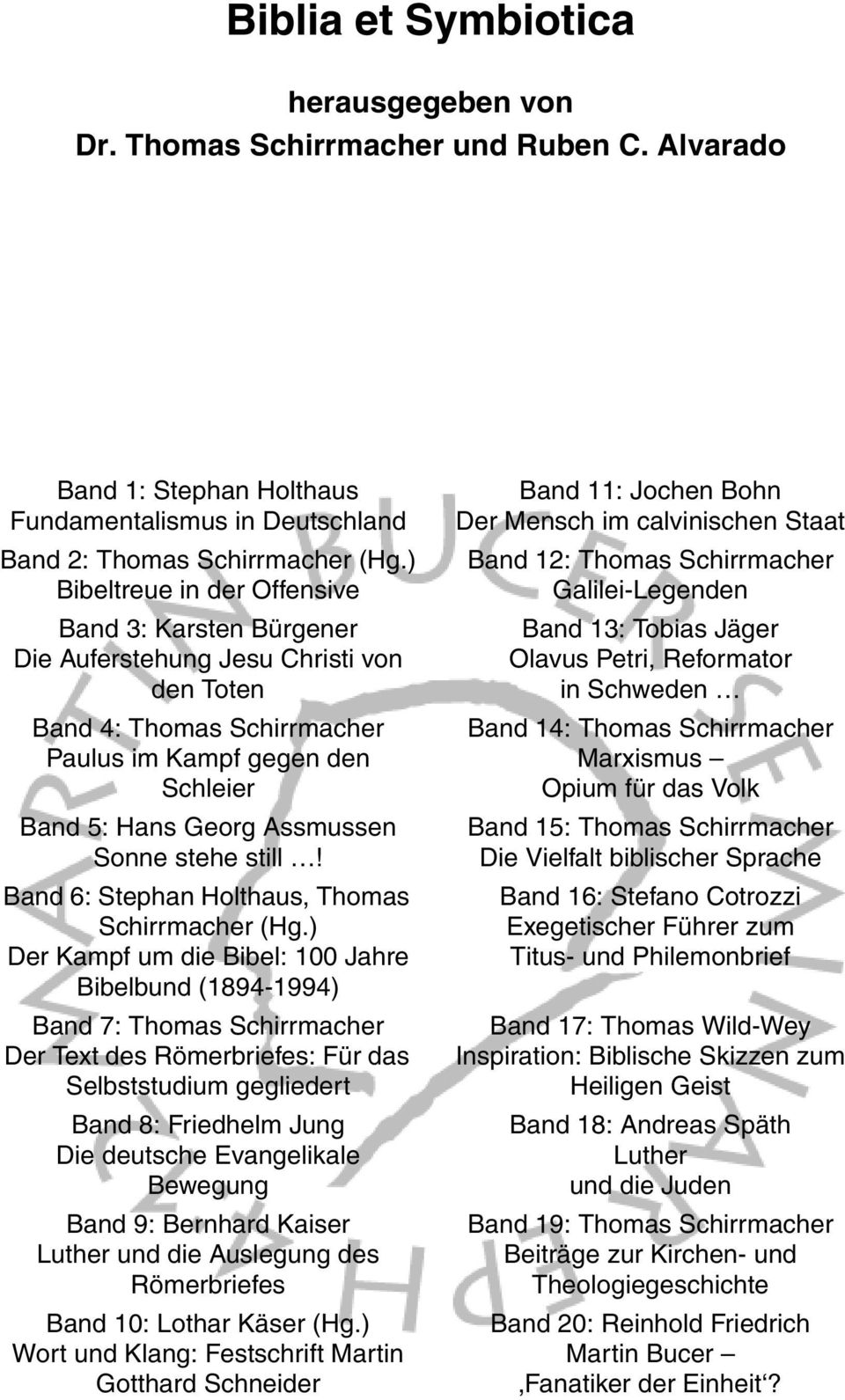 stehe still! Band 6: Stephan Holthaus, Thomas Schirrmacher (Hg.