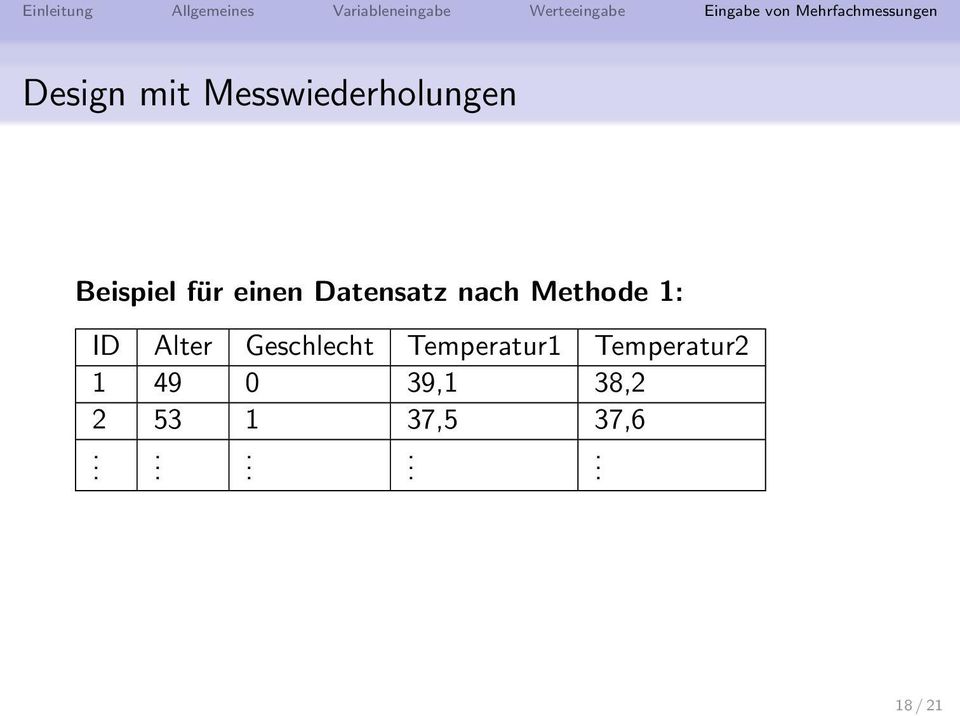 Alter Geschlecht Temperatur1 Temperatur2