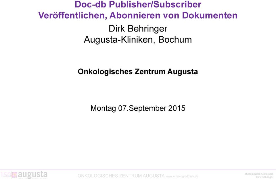 Dokumenten Augusta-Kliniken, Bochum