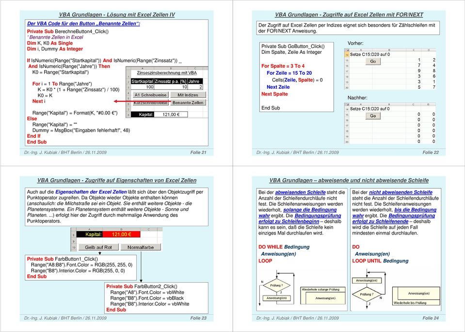 00 ") Range("Kapital") = "" VBA Grundlagen - Zugriffe auf Excel Zellen mit FOR/NEXT Der Zugriff auf Excel Zellen per Indizes eignet sich besonders für Zählschleifen mit der FOR/NEXT Anweisung.