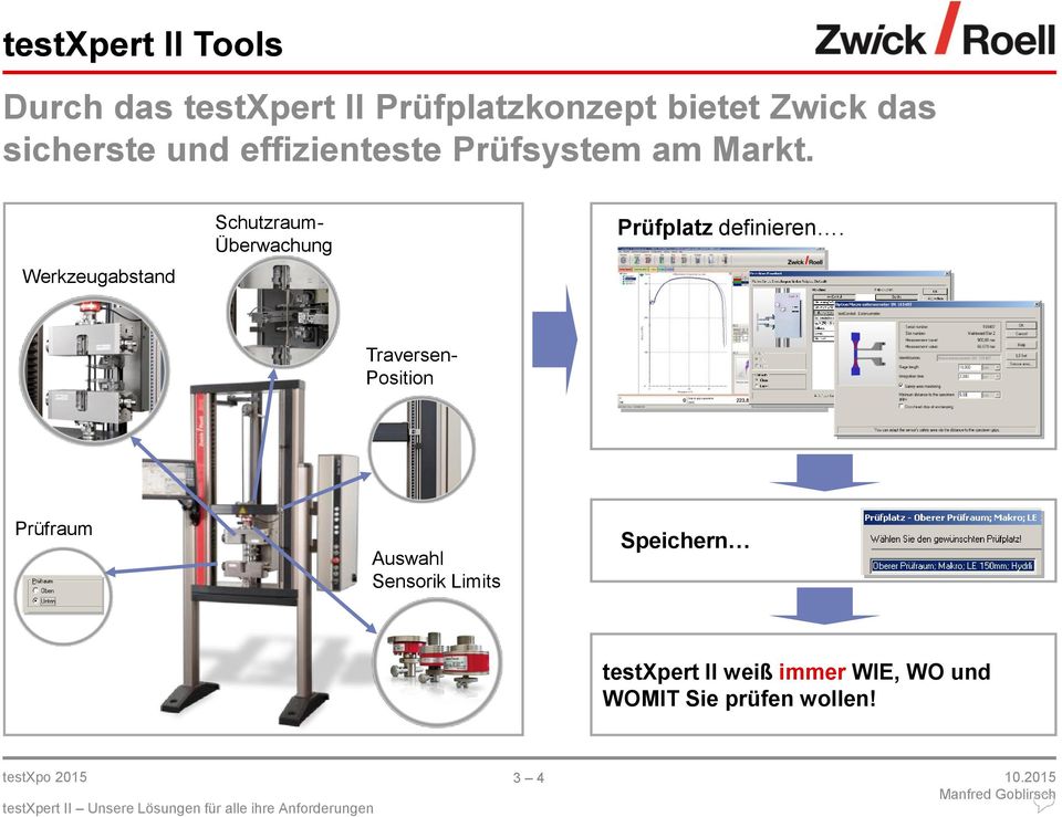 Werkzeugabstand Schutzraum- Überwachung Prüfplatz definieren.