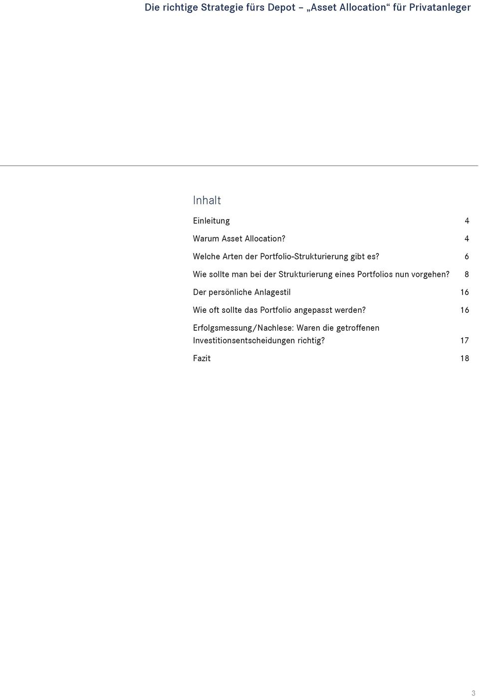 6 Wie sollte man bei der Strukturierung eines Portfolios nun vorgehen?
