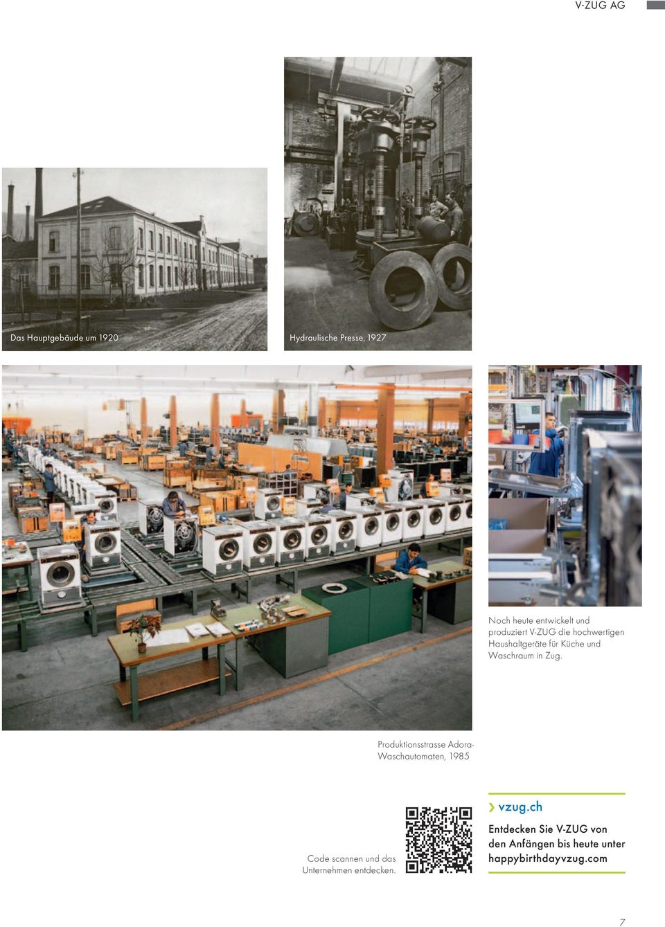 Produktionsstrasse Adora- Waschautomaten, 1985 Code scannen und das Unternehmen