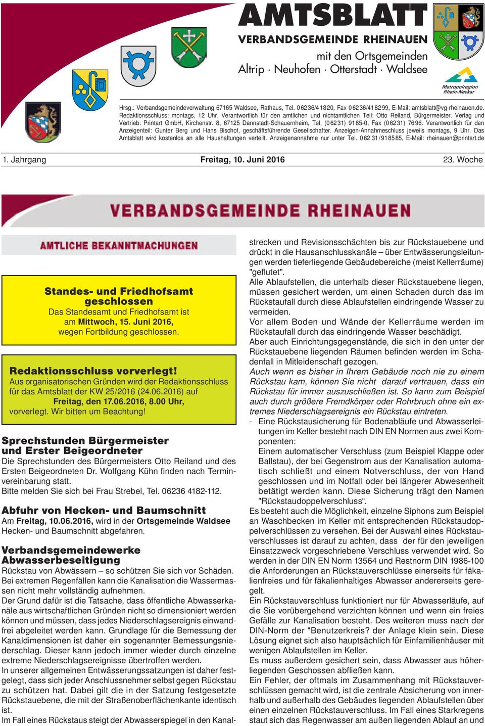 Verlag und Vertrieb: Printart GmbH, Kirchenstr. 8, 67125 Dannstadt-Schauernheim, Tel. (0 62 31) 91 85-0, Fax (0 62 31) 76 96.