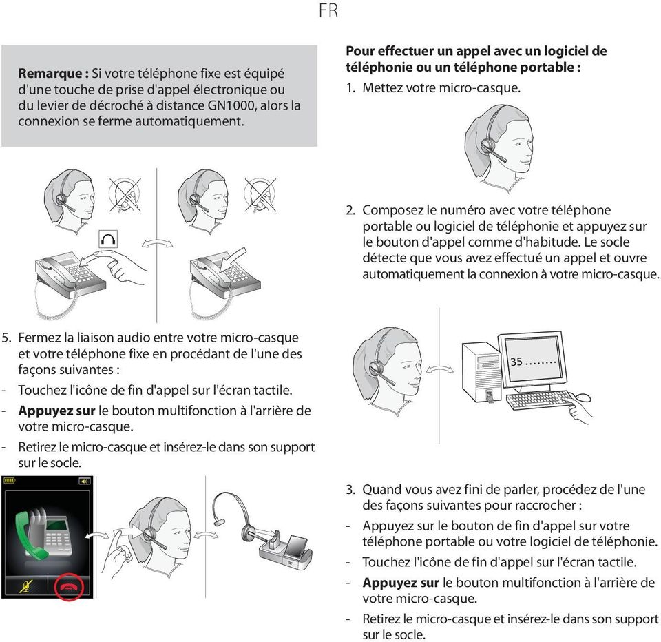 Composez le numéro avec votre téléphone portable ou logiciel de téléphonie et appuyez sur le bouton d'appel comme d'habitude.