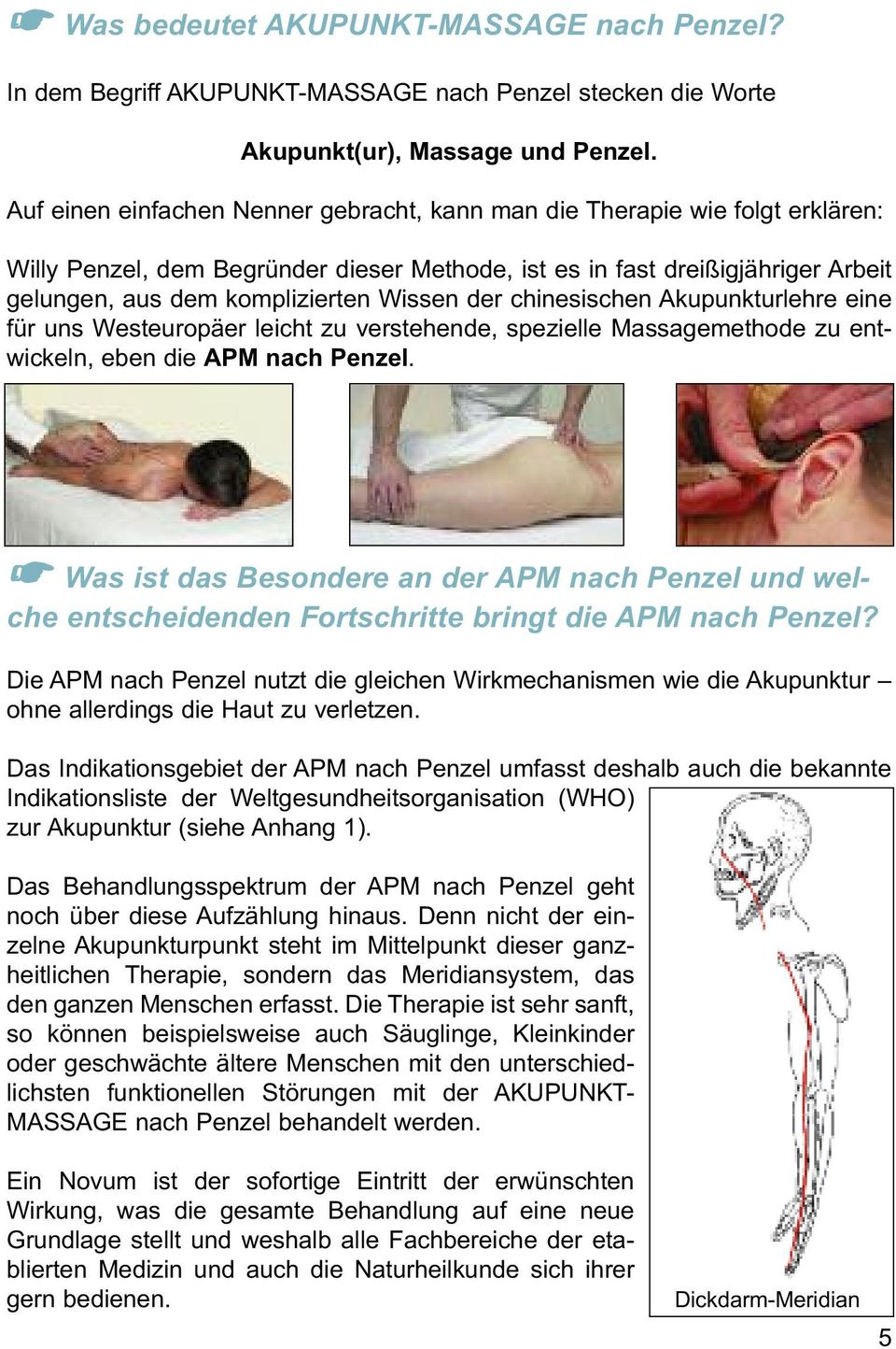 der chinesischen Akupunkturlehre eine für uns Westeuropäer leicht zu verstehende, spezielle Massage methode zu entwickeln, eben die APM nach Penzel.