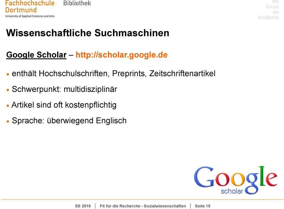 Schwerpunkt: multidisziplinär Artikel sind oft kostenpflichtig Sprache: