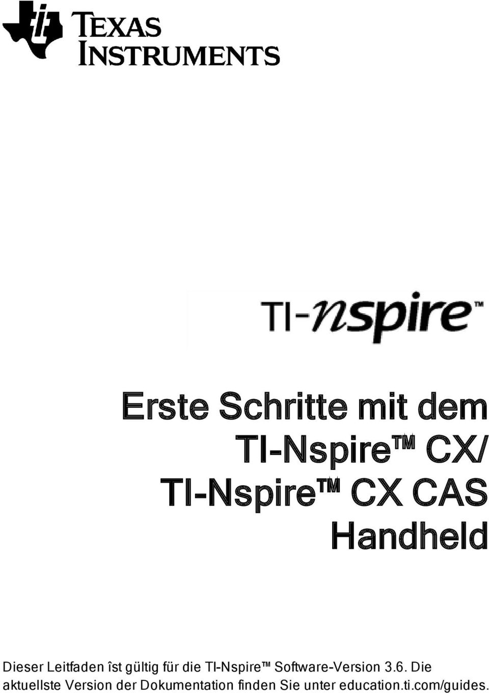 TI-Nspire Software-Version 3.6.