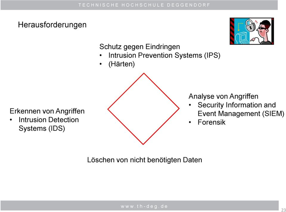 Detection Systems (IDS) Analyse von Angriffen Security