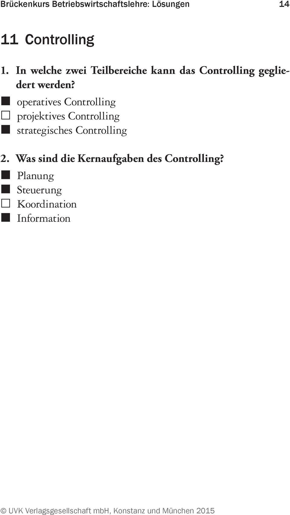 operatives Controlling projektives Controlling strategisches Controlling