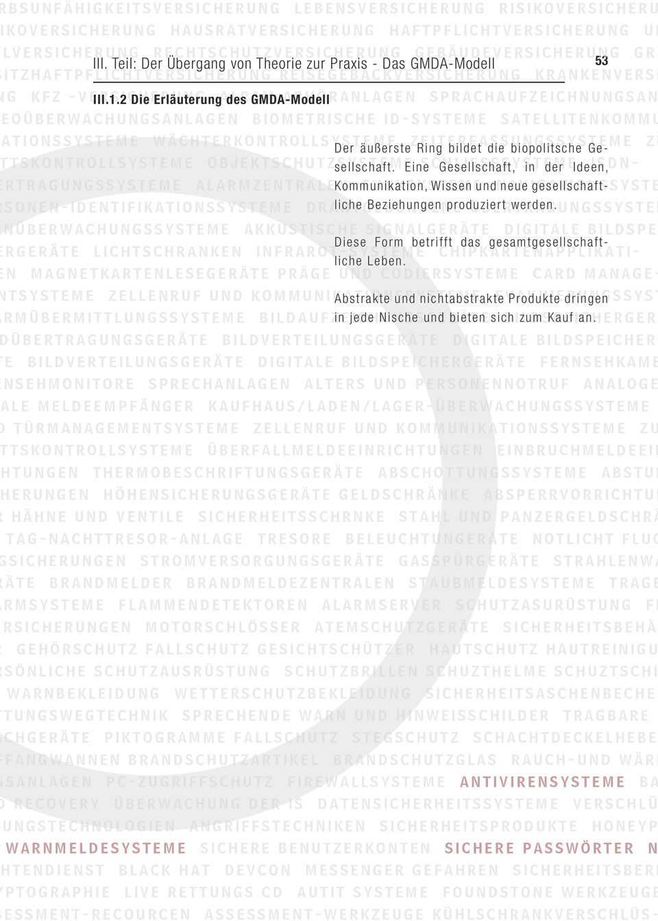 2 R S I CDie H EErläuterung R U N G Ades L R GMDA-Modell A M A B H Ö R A N L A G E N S P R A C H A U F Z E I C H N U N G S A N EOÜBERWACHUNGSANLAGEN BIOMETRISCHE ID-SYSTEME SATELLITENKOMMU