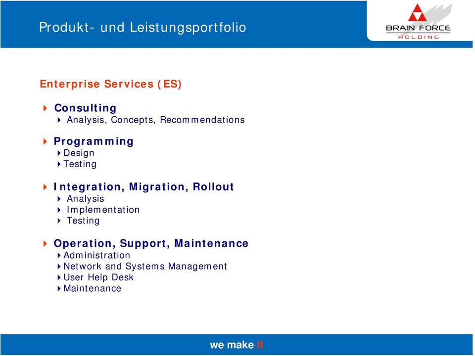 Integration, Migration, Rollout Analysis Implementation Testing Operation,