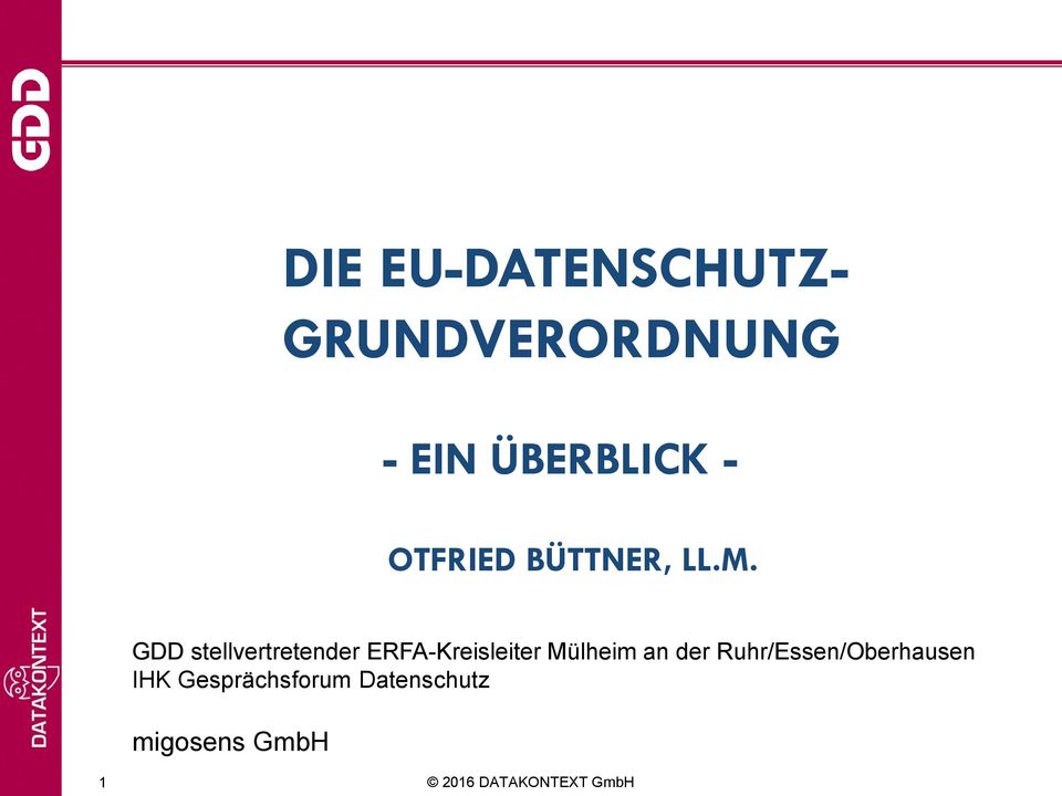 GDD stellvertretender ERFA-Kreisleiter Mülheim an