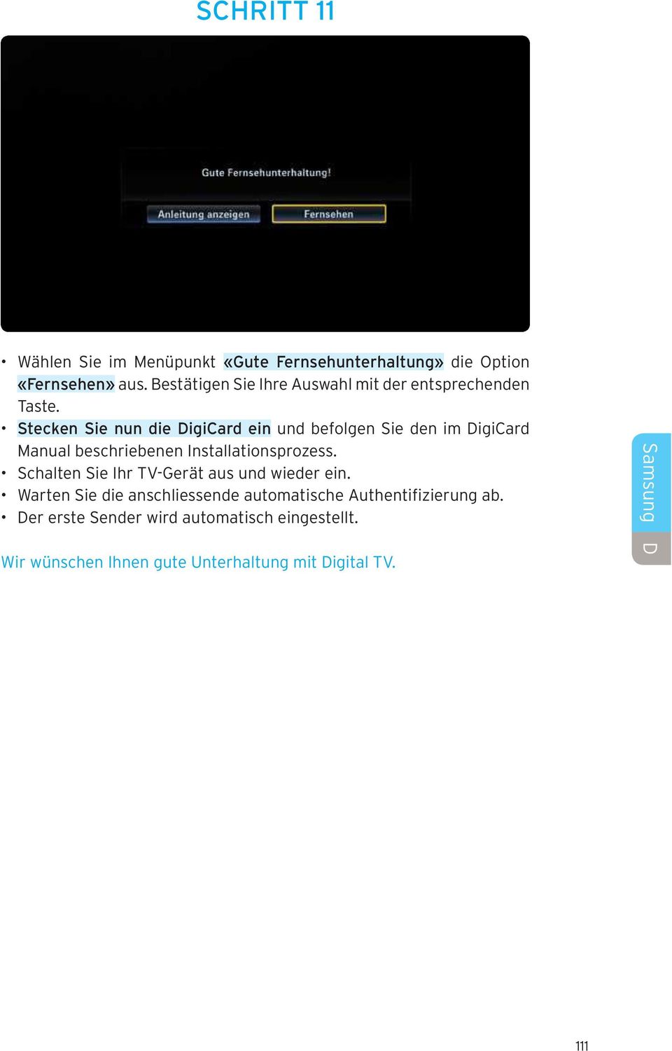 Stecken Sie nun die DigiCard ein und befolgen Sie den im DigiCard Manual beschriebenen Installationsprozess.