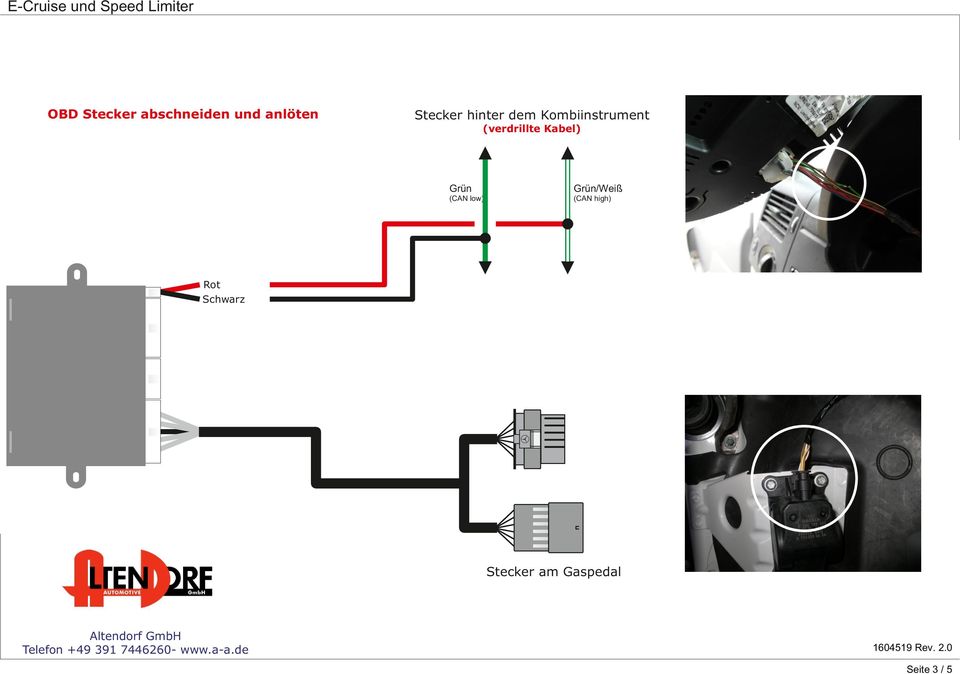 Kombiinstrument (verdrillte Kabel) Grün