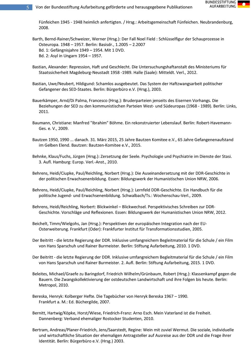 Mit 1 DVD. Bd. 2: Asyl in Ungarn 1954 1957. Bastian, Alexander: Repression, Haft und Geschlecht. Die Untersuchungshaftanstalt des Ministeriums für Staatssicherheit Magdeburg-Neustadt 1958-1989.