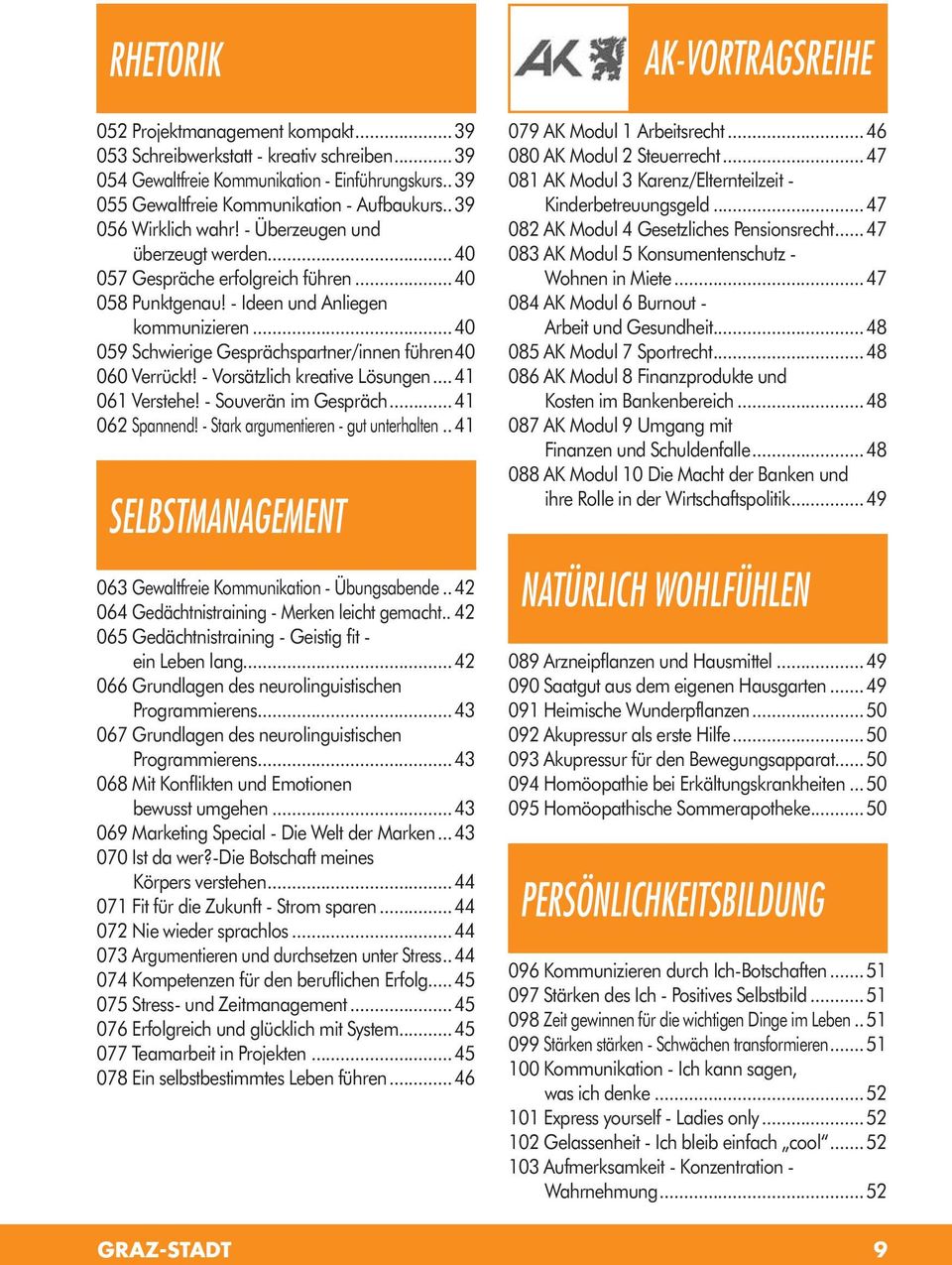 40 060 Verrückt! - Vorsätzlich kreative Lösungen...41 061 Verstehe! - Souverän im Gespräch...41 062 Spannend! - Stark argumentieren - gut unterhalten.