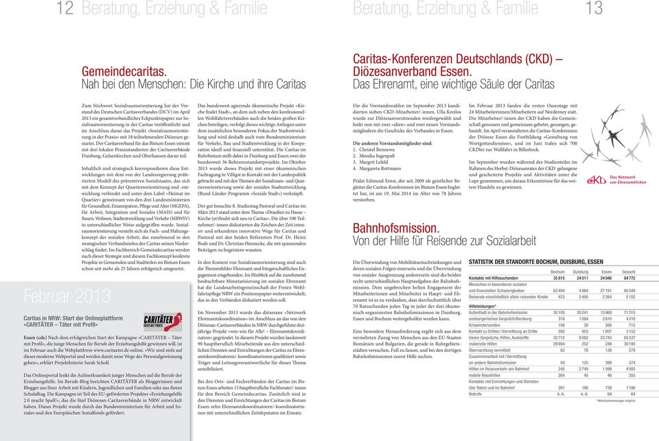 Caritasverbandes (DCV) im April 2013 ein gesamtverbandliches Eckpunktepapier zur Sozialraumorientierung in der Caritas veröffentlicht und im Anschluss daran das Projekt»Sozialraumorientierung in der