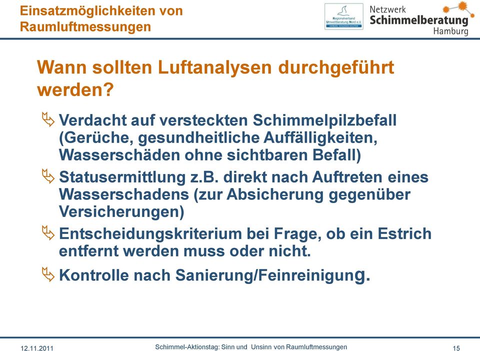 Statusermittlung z.b.