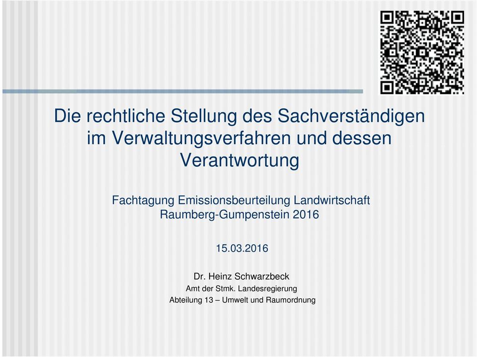 Emissionsbeurteilung Landwirtschaft Raumberg-Gumpenstein 2016 15.