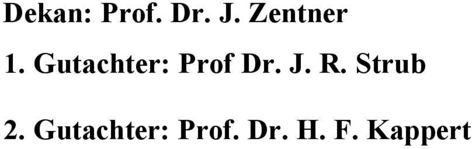 Gutachter: Prof Dr. J. R.