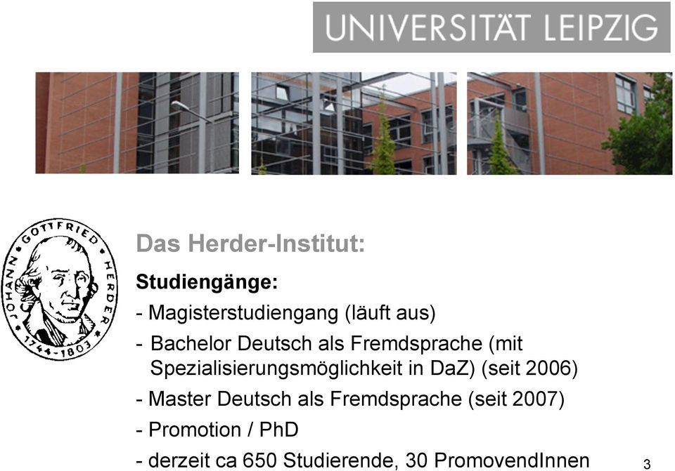 Spezialisierungsmöglichkeit in DaZ) (seit 2006) - Master Deutsch