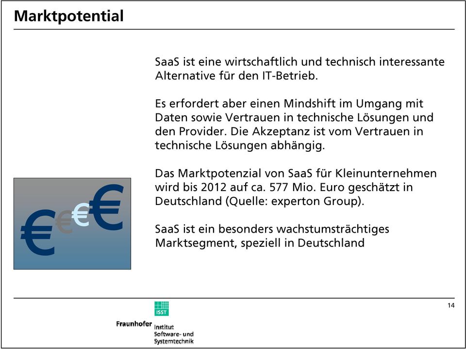 Die Akzeptanz ist vom Vertrauen in technische Lösungen abhängig.