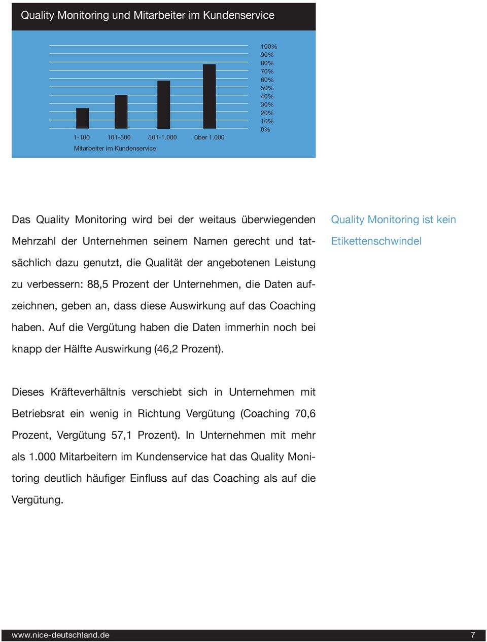 Unternehmen seinem Namen gerecht und tatsächlich dazu genutzt, die Qualität der angebotenen Leistung zu verbessern: 88,5 Prozent der Unternehmen, die Daten aufzeichnen, geben an, dass diese