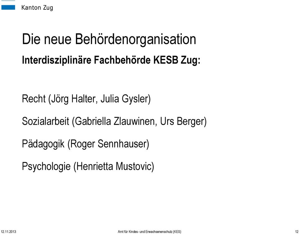 Zlauwinen, Urs Berger) Pädagogik (Roger Sennhauser) Psychologie